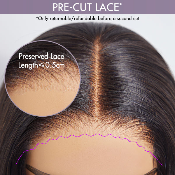 Vacation Vibes Water Wave 4x4 Closure Lace Glueless Mid Part Short Wig 100% Human Hair - US Only