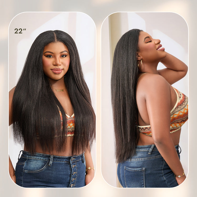 Tiktok Exclusive Deal | Luvme Too Easy Texture™ Wig 180% Density Kinky Curly / Yaki Straight Glueless V Part Flexi-Fit Drawstring Wig