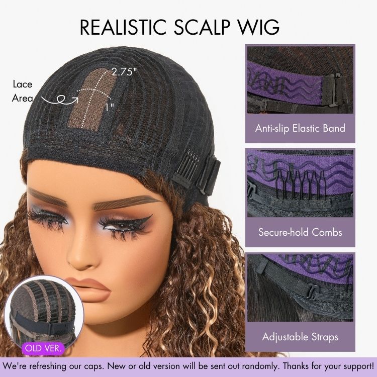 Ash Blonde Highlights with Dark Brown Base Yaki Blunt Cut Bob Wig with Bangs Glueless Minimalist Lace Short Wig