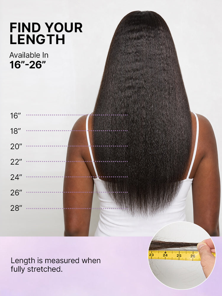 180% Density Light Kinky Straight Butterfly Cut Layered Glueless 7x6 Closure HD Lace Wig Pre-Cut Lace