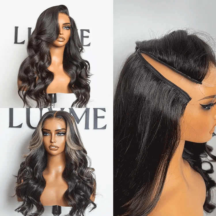 ZIP & GO WIGS | Natural Black Loose Body Wave Glueless 7x6 Closure HD Lace Wig Buy 1 Get 1 Free Replaceable Top