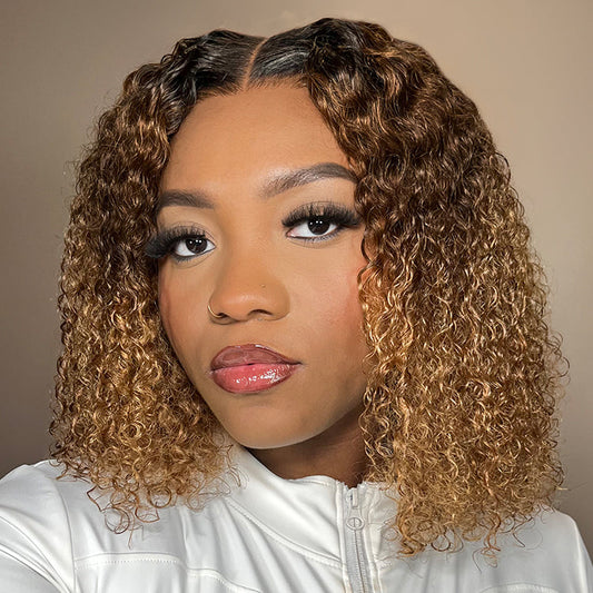 1 SEC INSTALL WIG | Sun-kissed Ombre Blonde Kinky Curly Glueless 5x5 Clouse Pre-Cut Lace Wig - US Only