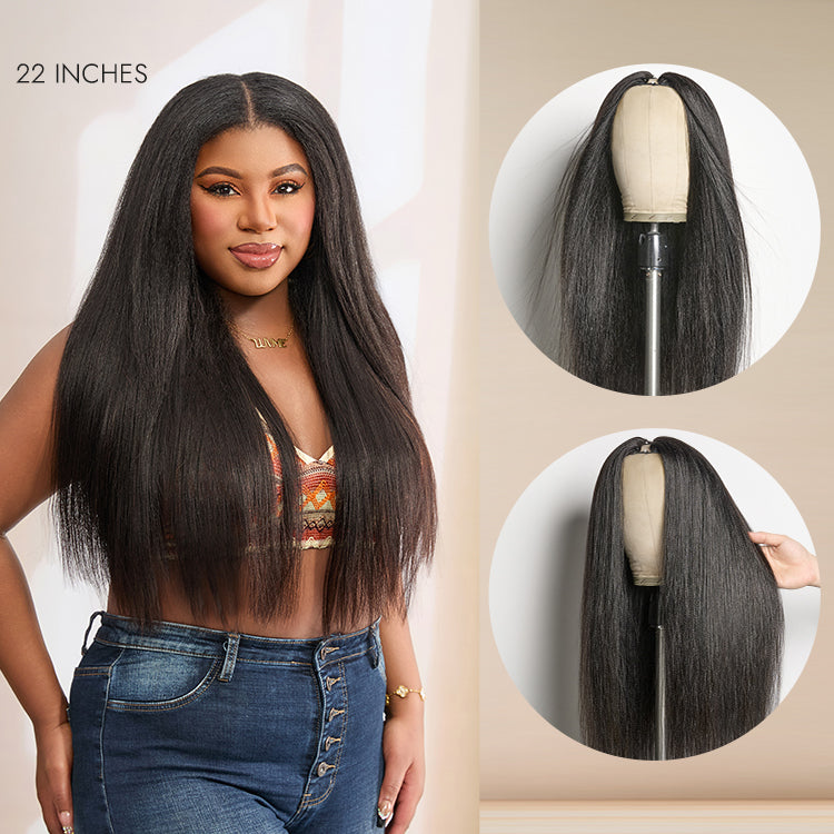 Tiktok Exclusive Deal | Luvme Too Easy Texture™ Wig 180% Density  Kinky Curly / Yaki Straight Glueless V Part Flexi-Fit Drawstring Wig
