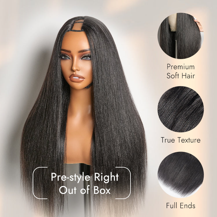 Tiktok Exclusive Deal | Luvme Too Easy Texture™ Wig 180% Density  Kinky Curly / Yaki Straight Glueless V Part Flexi-Fit Drawstring Wig