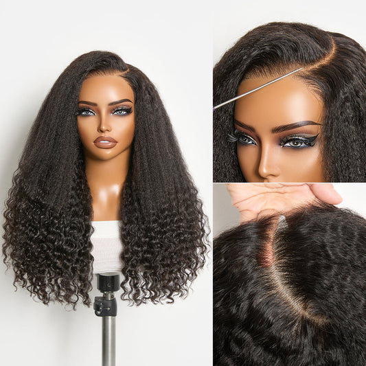 Luvme All-Day Comfort Wig PartingMax Natural Black Kinky Straight to Curly 7x6 Closure HD Lace Glueless Wig Pre Cut Lace