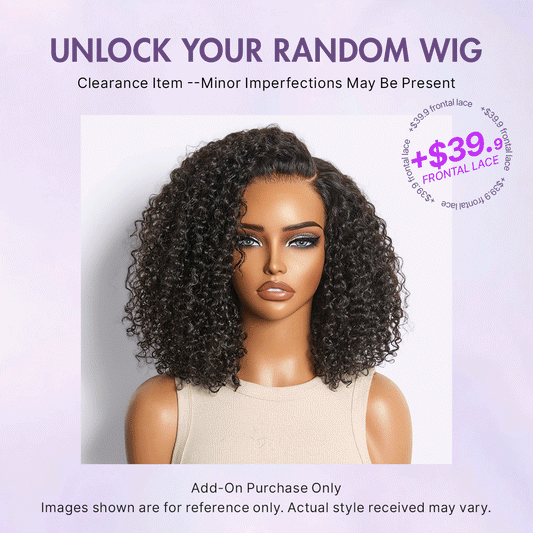 Random Curly Wig Add-On | 12-20 Inches | Frontal Lace Wig | No Code Needed