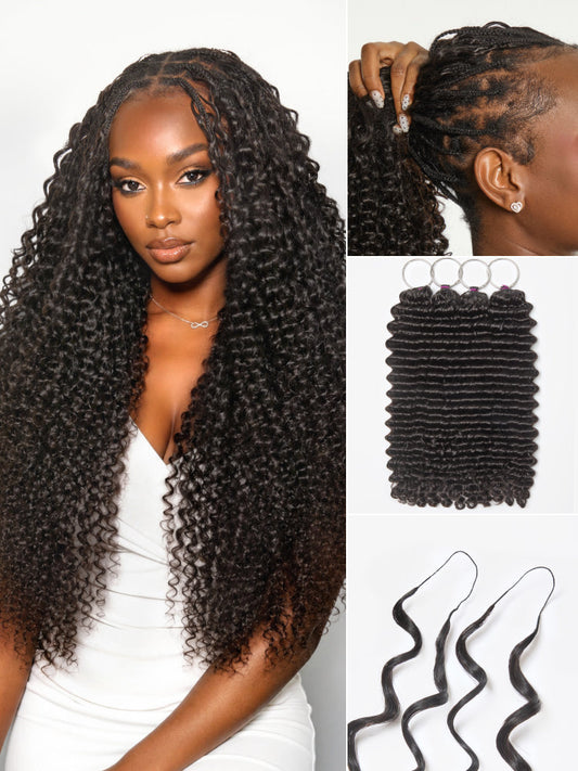 Miracle Knots Crochet Hair Burmese Curly | Wet and Wavy Water Wave | Kinky Straight for Boho Braids | Crochet Weaves | Fulani Braids | Twists Pre-Separated Lightweight Full & Soft Pre-Looped Human Hair Extensions Protective Style