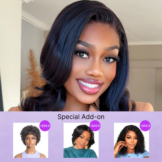 Special Add-On | Retro 90s Flip Ends Bob Cut Wig Glueless 13x4 Frontal Lace Human Hair Wig Pre-cut Lace
